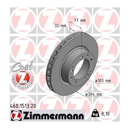 Zimmermann Brake Disc - Standard/Coated, 460151320 460151320